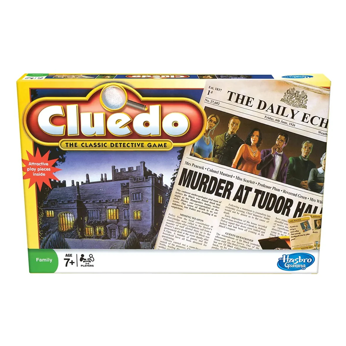 Cluedo the Classic Detective Board Game for Ages 7 and Up for 3-6 Players, Multi Color