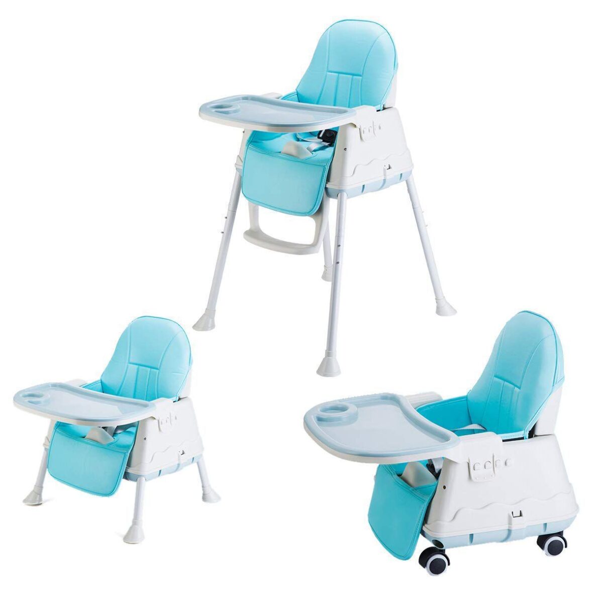 U Smile High Chair for Kids 3 in 1 Cushioned High Chair – Blue