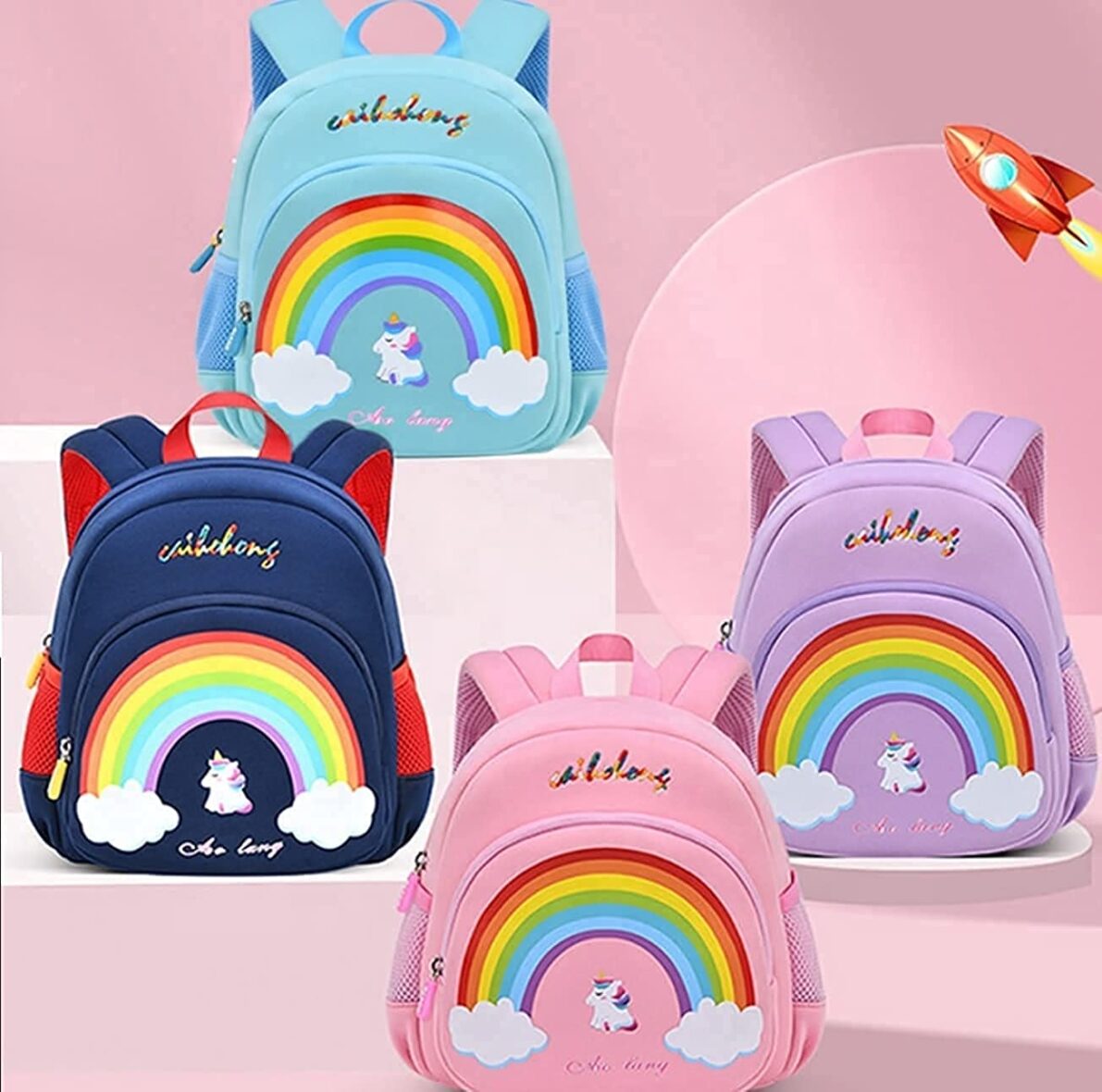U smile Toddler Backpack, My Dreamy Unicorn, Baby Boys Girls Kindergarten Pre School Bag for Toddlers Age 2 to 5 Years, Purple 2 6