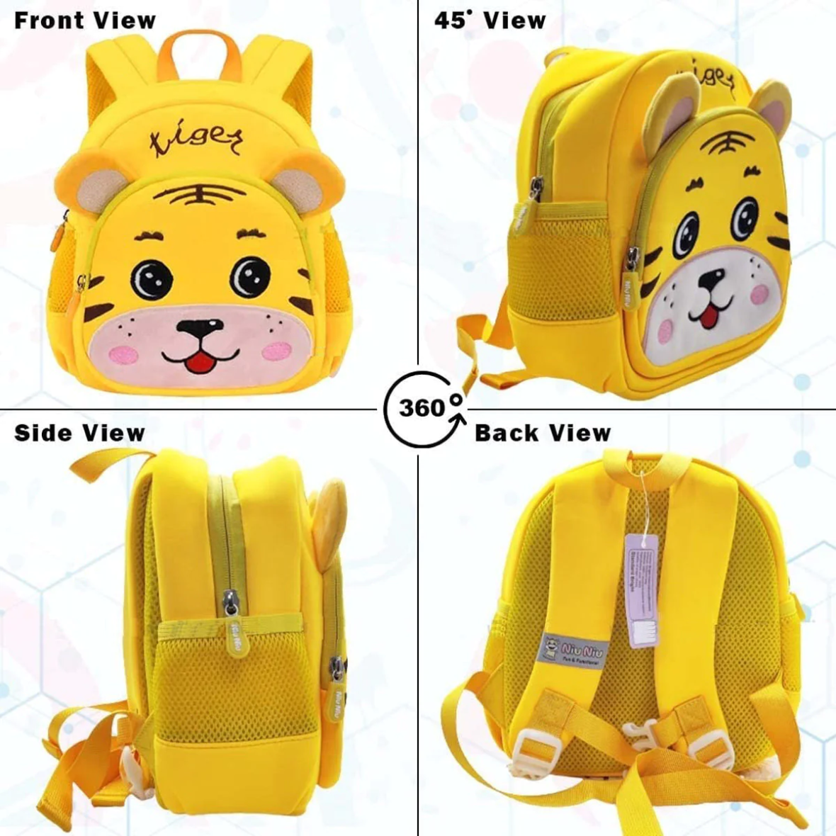 u-smile-cute-tiger-design-bag-for-pre-schoolers-kids-water-resistant-mini-backpack-for-kids-lightweight-small-size-bag-for-play-school-nursery-kids-picnic-bag-travel 6