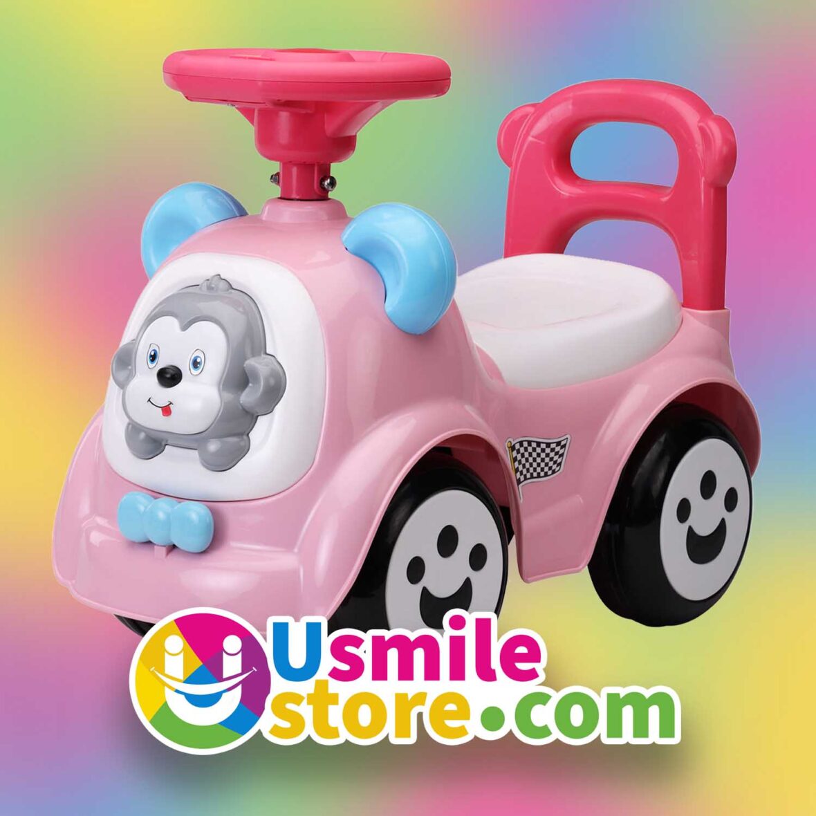 U smile LuvLap Sunny Manual Push Ride On Car with Steering Music & Horn