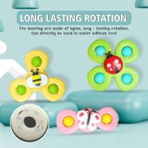 U Smile Suction Spinner Toy for Baby Bath Toys Water Toys for Kids Fidget Spinner Spinning Sensory Toddler